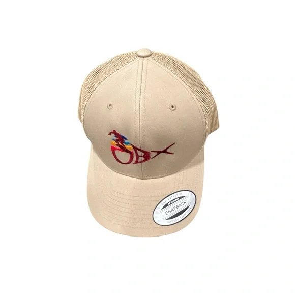 NWOT Outer Banks OBX Khaki Trucker Snapback Adjustable OSFA Hat - Picture 2 of 5